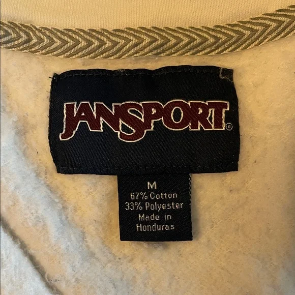 Jansport White Half-Zip Sweatshirt with Red 'Cal' Logo - Picture 5 of 6
